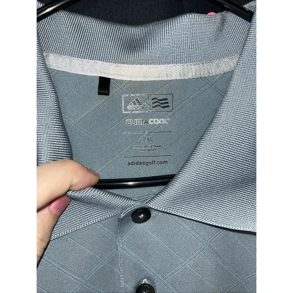 Adidas Climacool 2XL‎ Masters Golf Polo Shirt Grey Weave Pattern